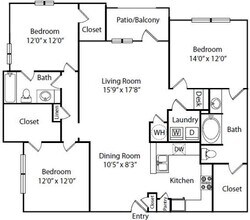 Unit 1-11105 floor plan